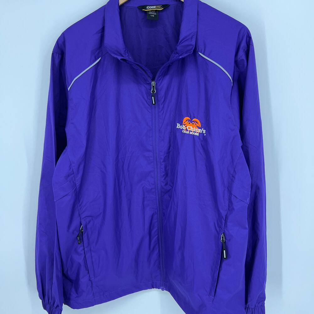 Bob Chinn's Crab House Core 365 Purple Windbreaker Jacket Size L